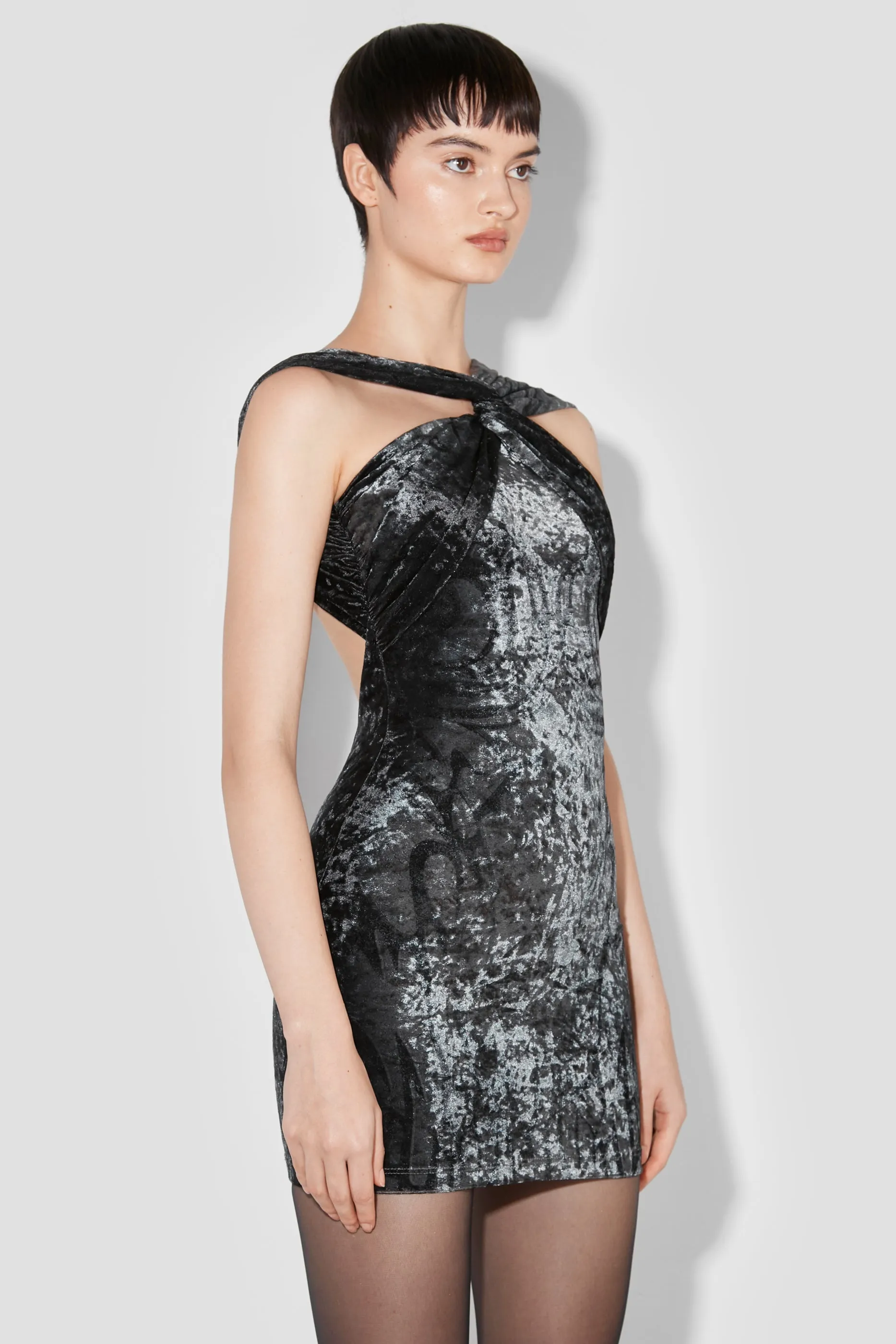 Velour Backless Mini Dress sold by MISBHV product image thumbnail 4