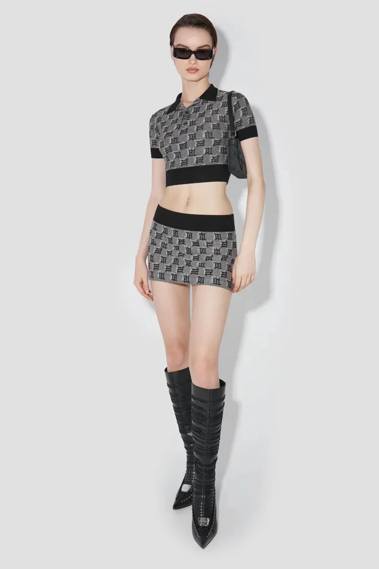 Silk Wool Knitted Monogram Mini Skirt sold by MISBHV product image thumbnail 5