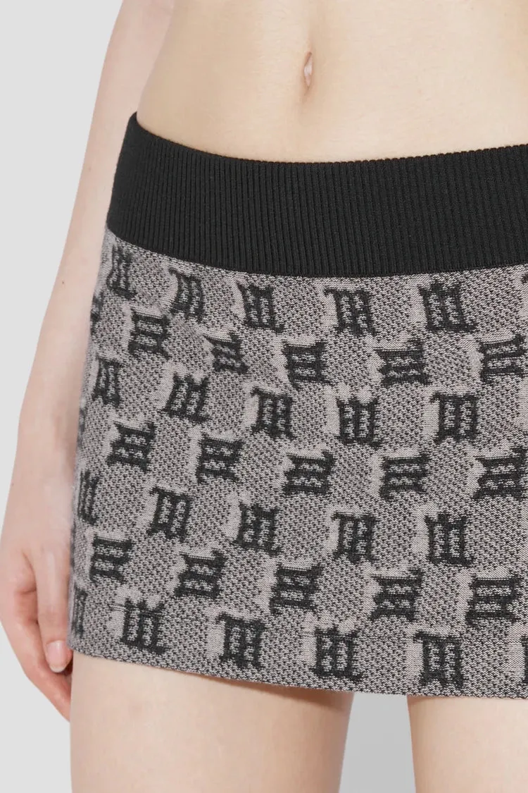 Silk Wool Knitted Monogram Mini Skirt sold by MISBHV product image thumbnail 2