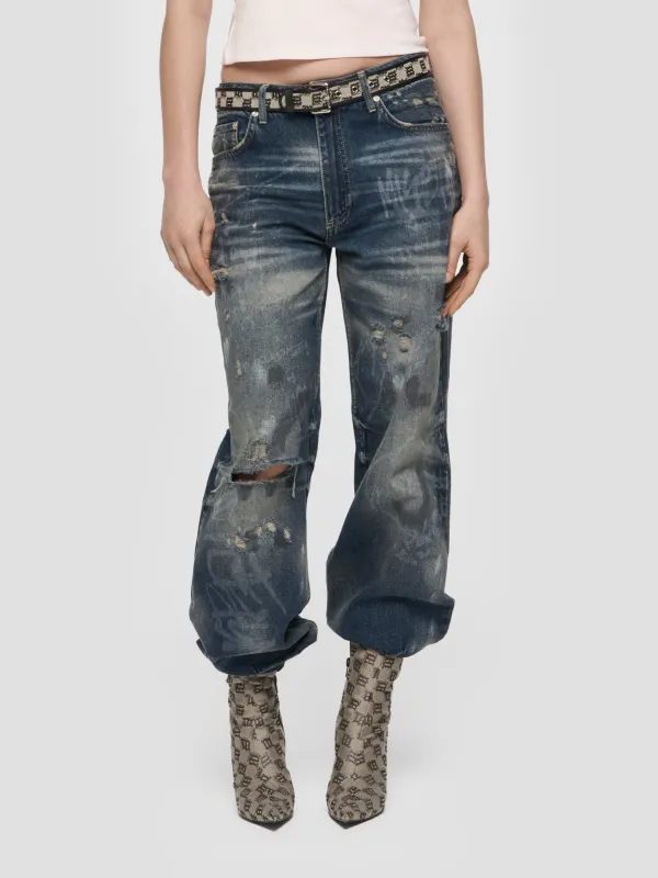 Laser Tagged Denim Trousers made by MISBHV