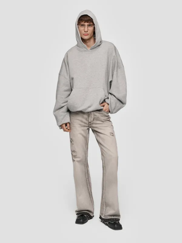 Inflated Heather Grey Hoodie made by MISBHV