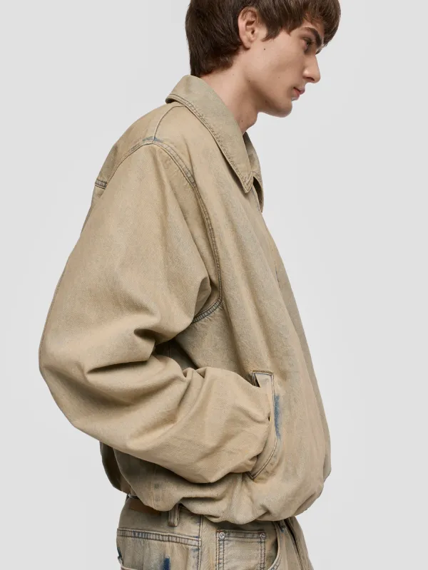 Sand Washed Bomber Denim Jacket made by MISBHV