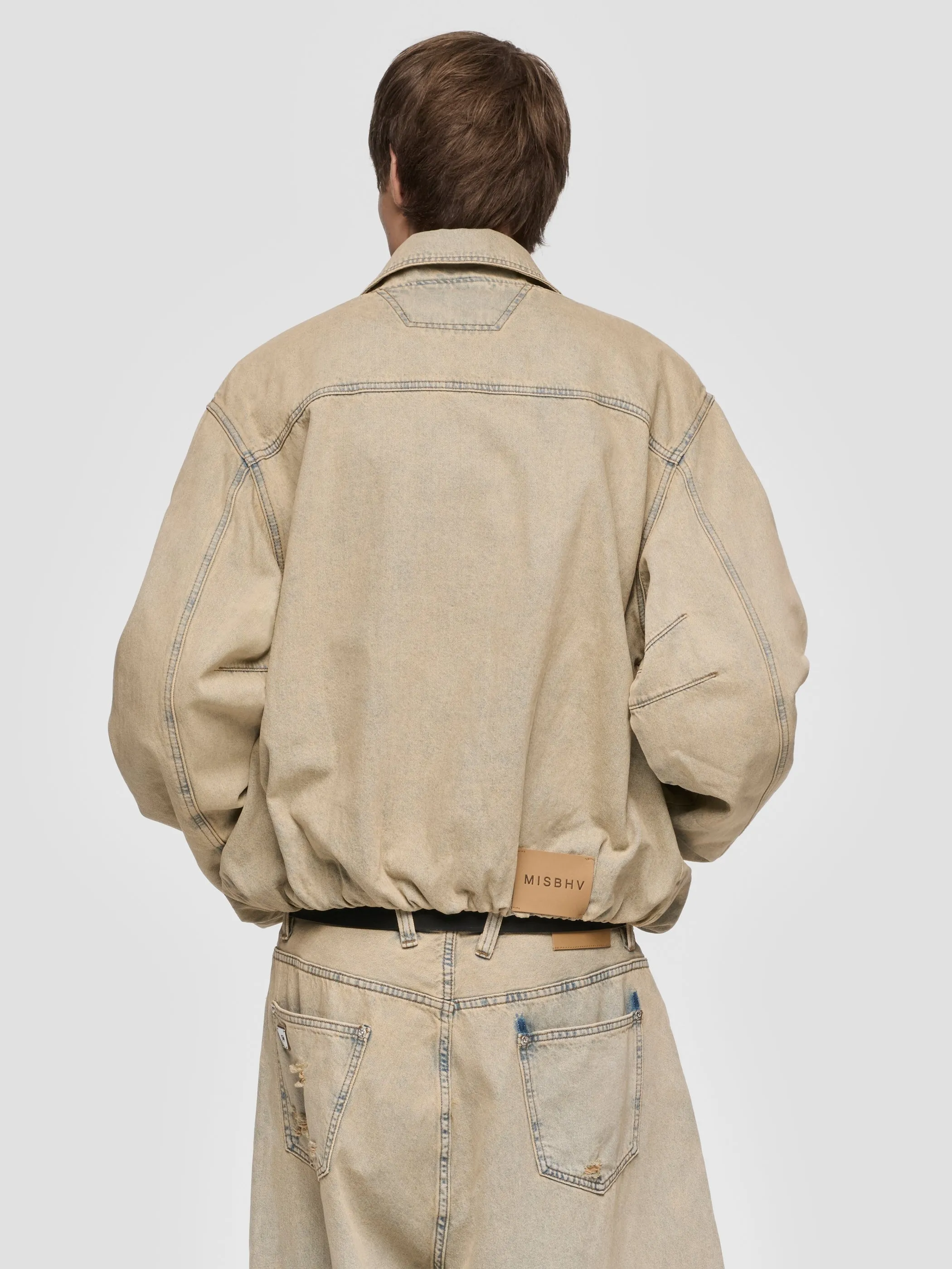 Sand Washed Bomber Denim Jacket sold by MISBHV product image thumbnail 3
