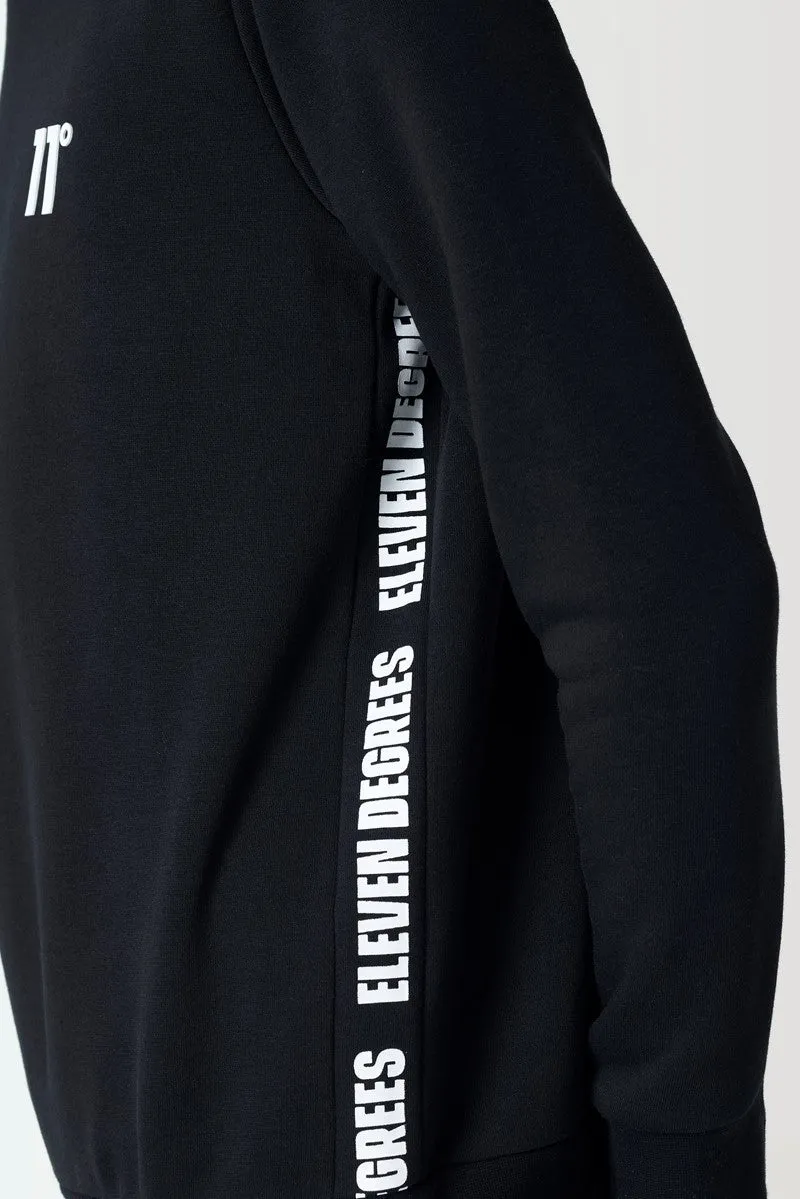 Sudadera Con Capucha Corte y Coser Panel De Texto Niño - Negra sold by Eleven degrees product image thumbnail 5