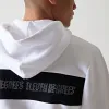 Mesh Overlay Quarter Zip Hoodie - White/Black sold by Eleven degrees
