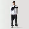 Mesh Overlay Quarter Zip Hoodie - White/Black sold by Eleven degrees