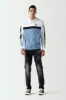 Sudadera Con Capucha Triple Panel - Azul Sombra / Blanca / Negra sold by Eleven degrees