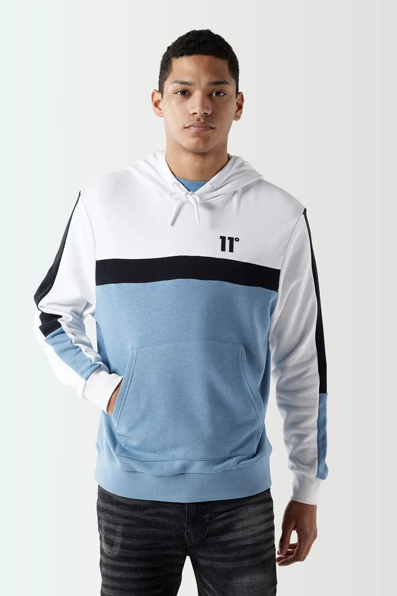 Sudadera Con Capucha Triple Panel - Azul Sombra / Blanca / Negra sold by Eleven degrees