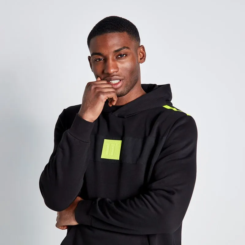 Sudadera Con Capucha Logotipo Perforado, Corte y Costura - Negro / Limeade sold by Eleven degrees product image thumbnail 5