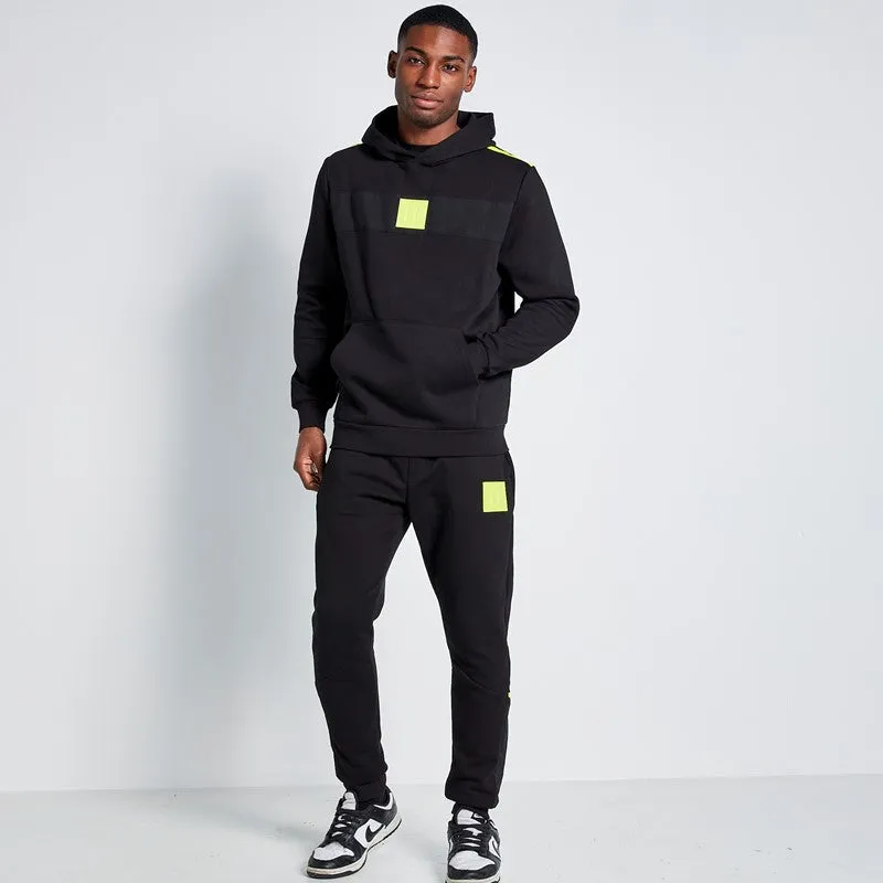 Sudadera Con Capucha Logotipo Perforado, Corte y Costura - Negro / Limeade sold by Eleven degrees product image thumbnail 4