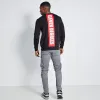 Sudadera Con Capucha y Espalda Estampada Cortar y Coser - Negro / Rojo Goji Berry sold by Eleven degrees