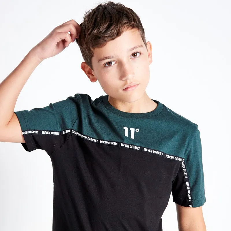 Camiseta Encintado Bloque De Colour Niño - Verde Abeto Oscuro / Negro sold by Eleven degrees product image thumbnail 5