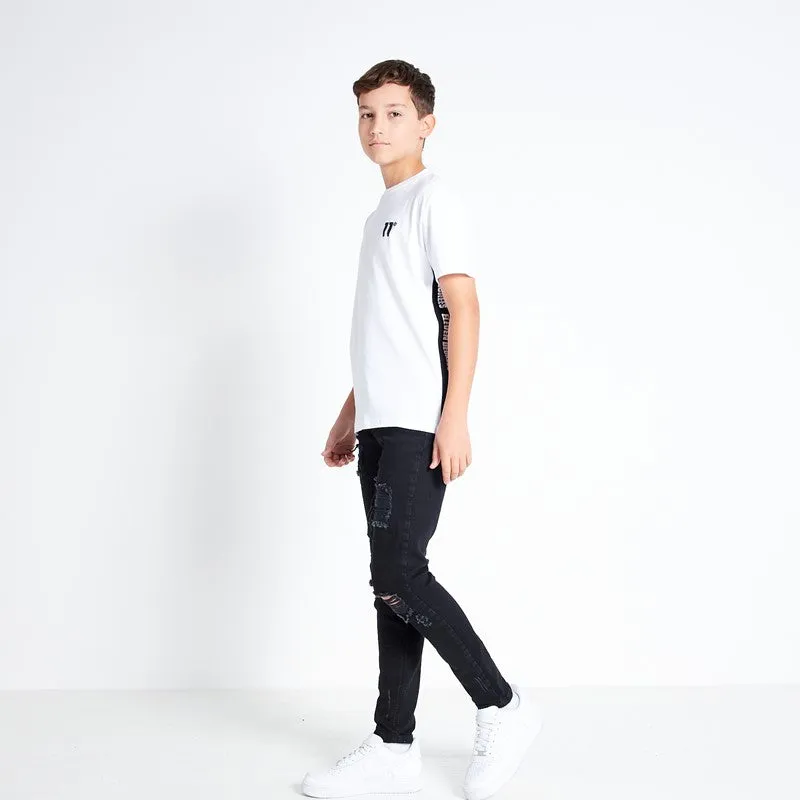 Camiseta Corta y Cose Con Paneles De Texto Niño - Blanco / Negro sold by Eleven degrees product image thumbnail 4