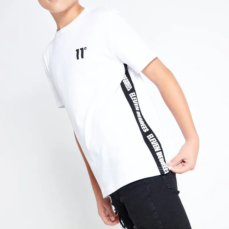 Camiseta Corta y Cose Con Paneles De Texto Niño - Blanco / Negro sold by Eleven degrees product image thumbnail 5