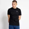 Camiseta Manga Estampada Puño Logo - Negro / Azteca AOP sold by Eleven degrees