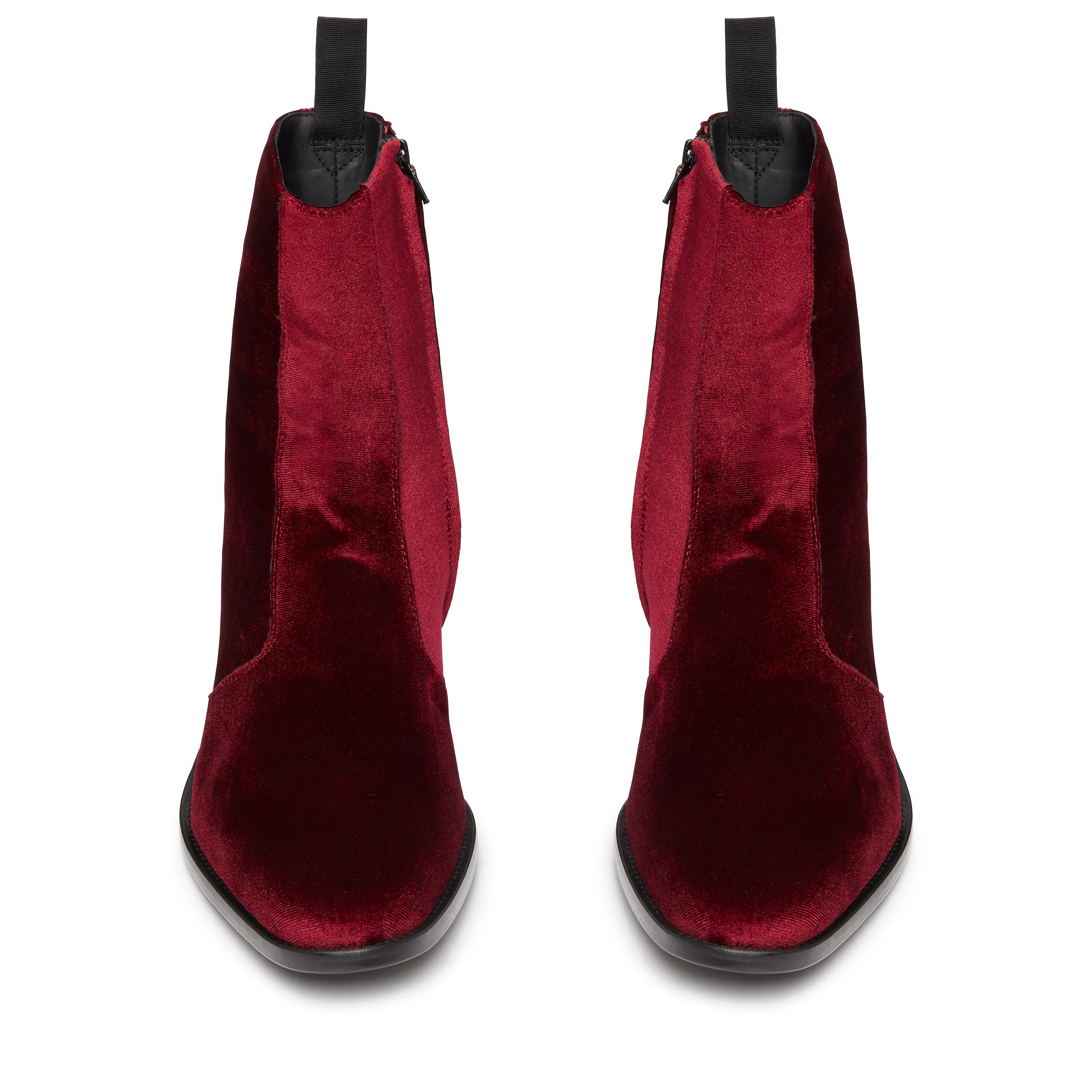 Luca 40mm Side Zip Boot - Burgundy Red Velvet sold by from the first product image thumbnail 4