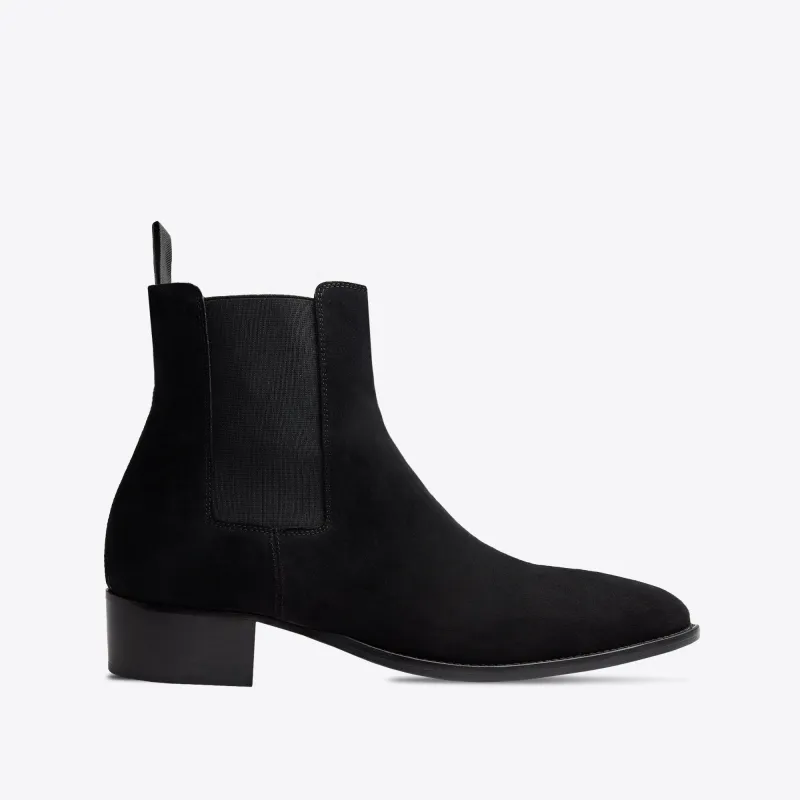 Marco 40mm Chelsea Boots - Black Suede sold by from the first