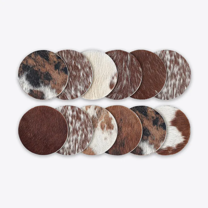 Natural Cowhide Leather Drinks Coasters (4 Pack) sold by from the first