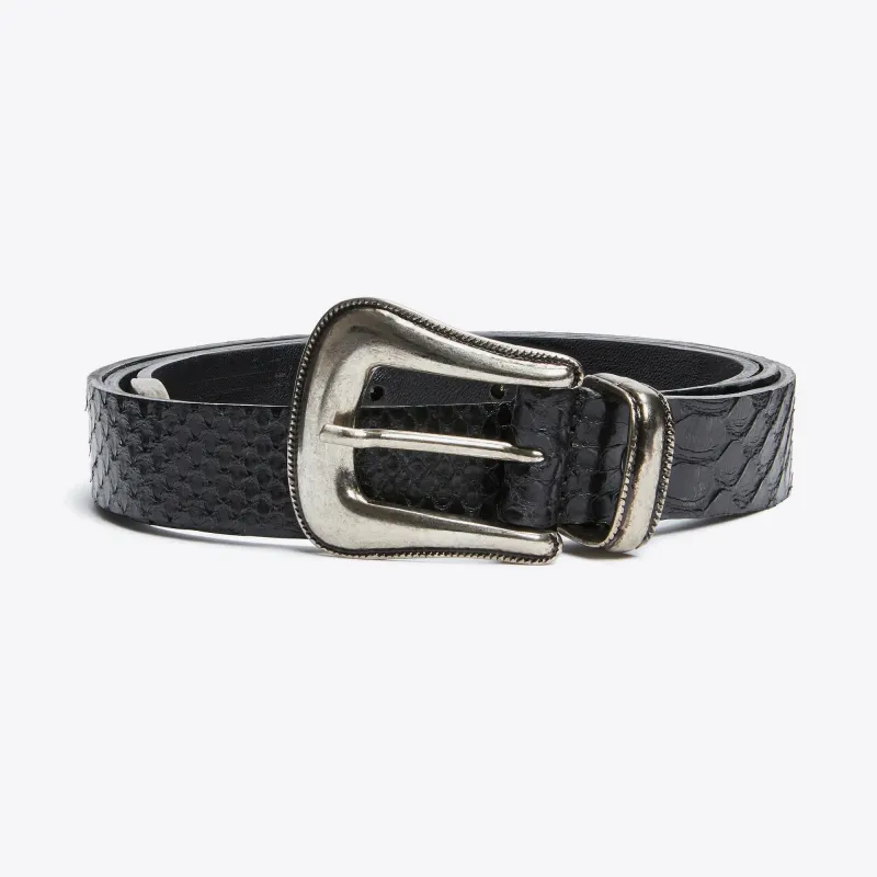 Western Belt - Black Real Python sold by from the first