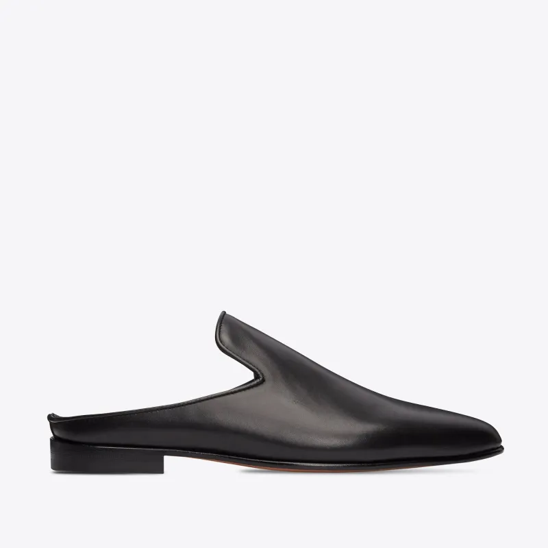 Classic Slip On Mules - Black Leather sold by from the first