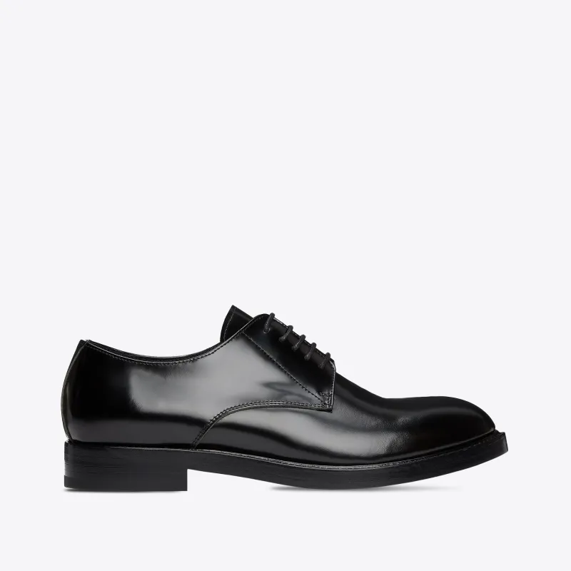 Classic Derby Shoes - Black Hi-Shine Leather sold by from the first