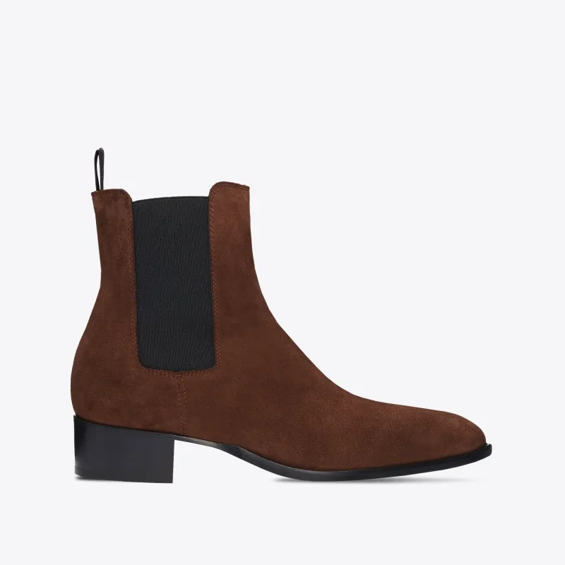 Marco 40mm Chelsea Boots - Espresso Suede made by from the first
