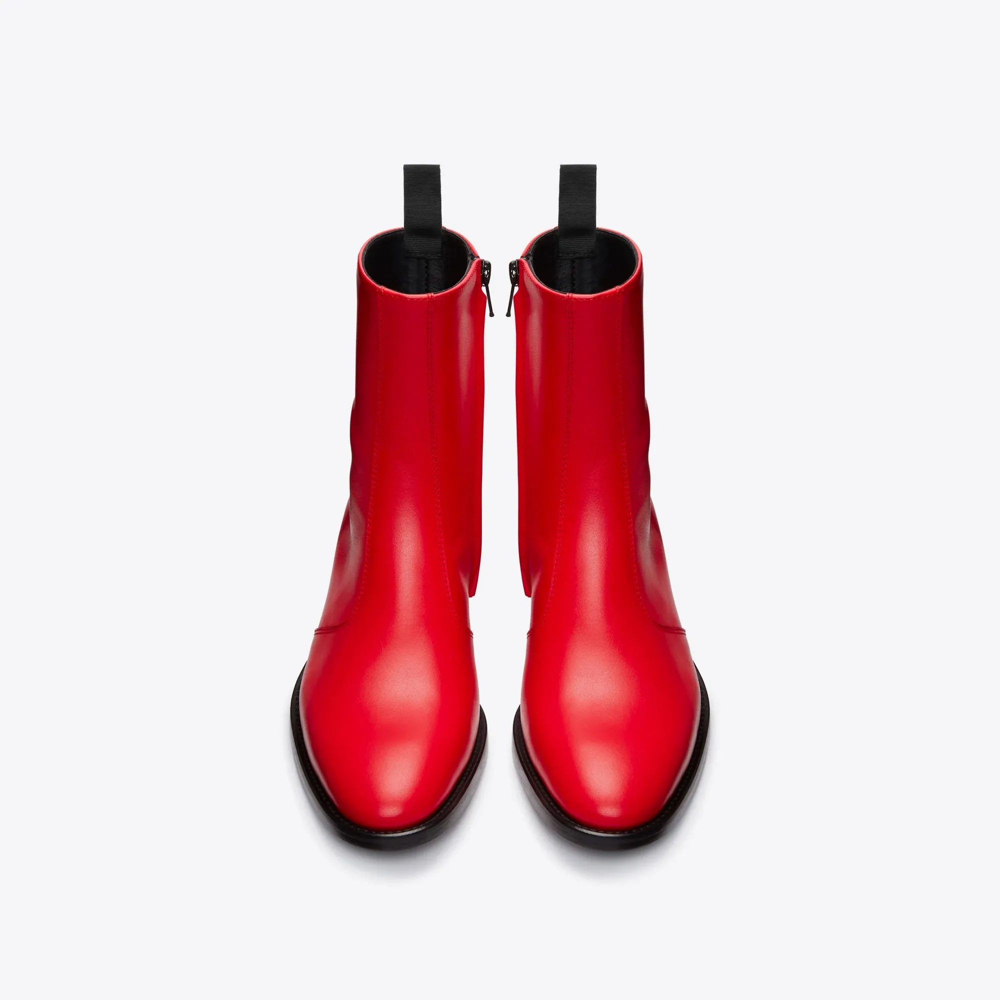 Womens Lucia 40mm Side Zip Boots - Red Leather sold by from the first product image thumbnail 4