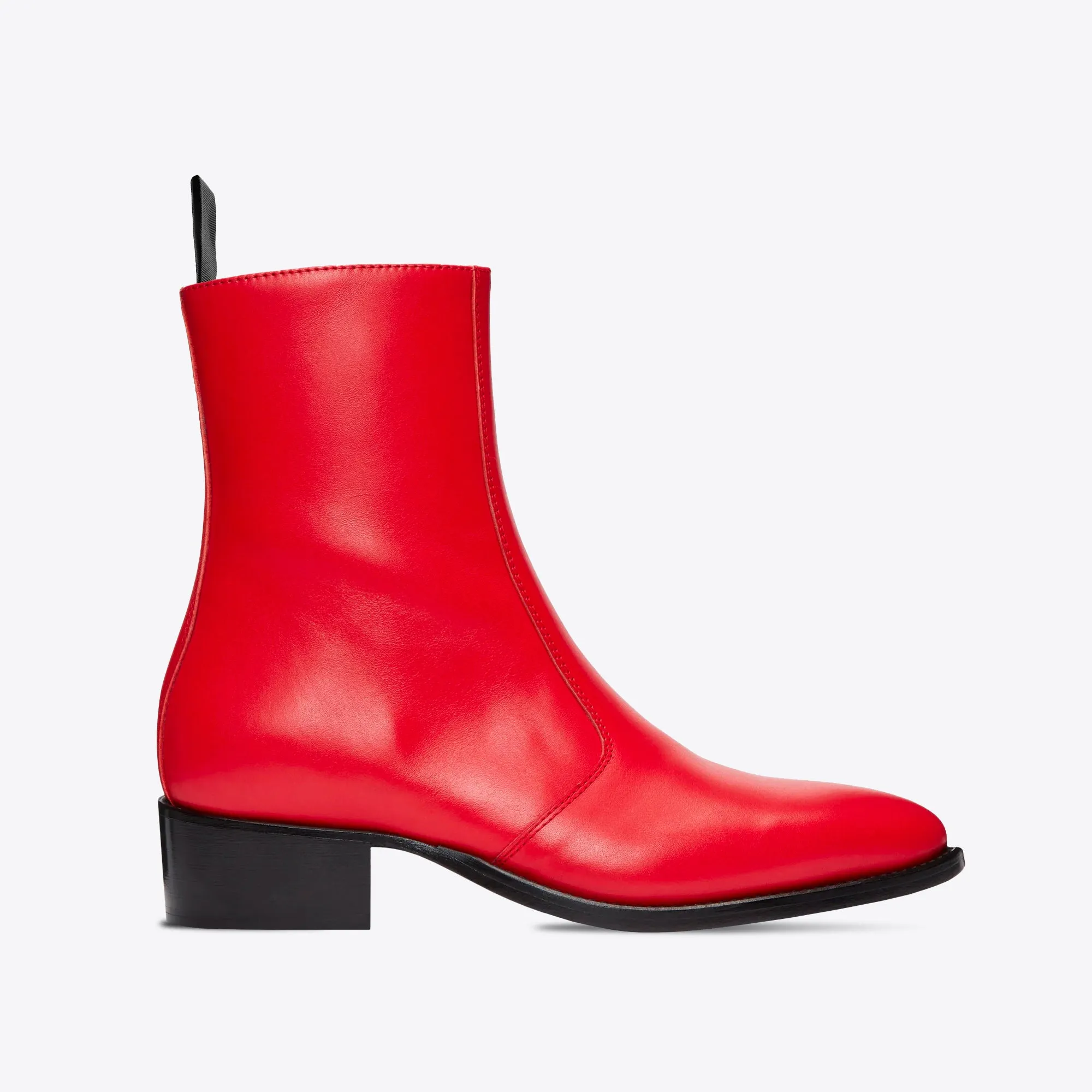 Womens Lucia 40mm Side Zip Boots - Red Leather sold by from the first product image thumbnail 2