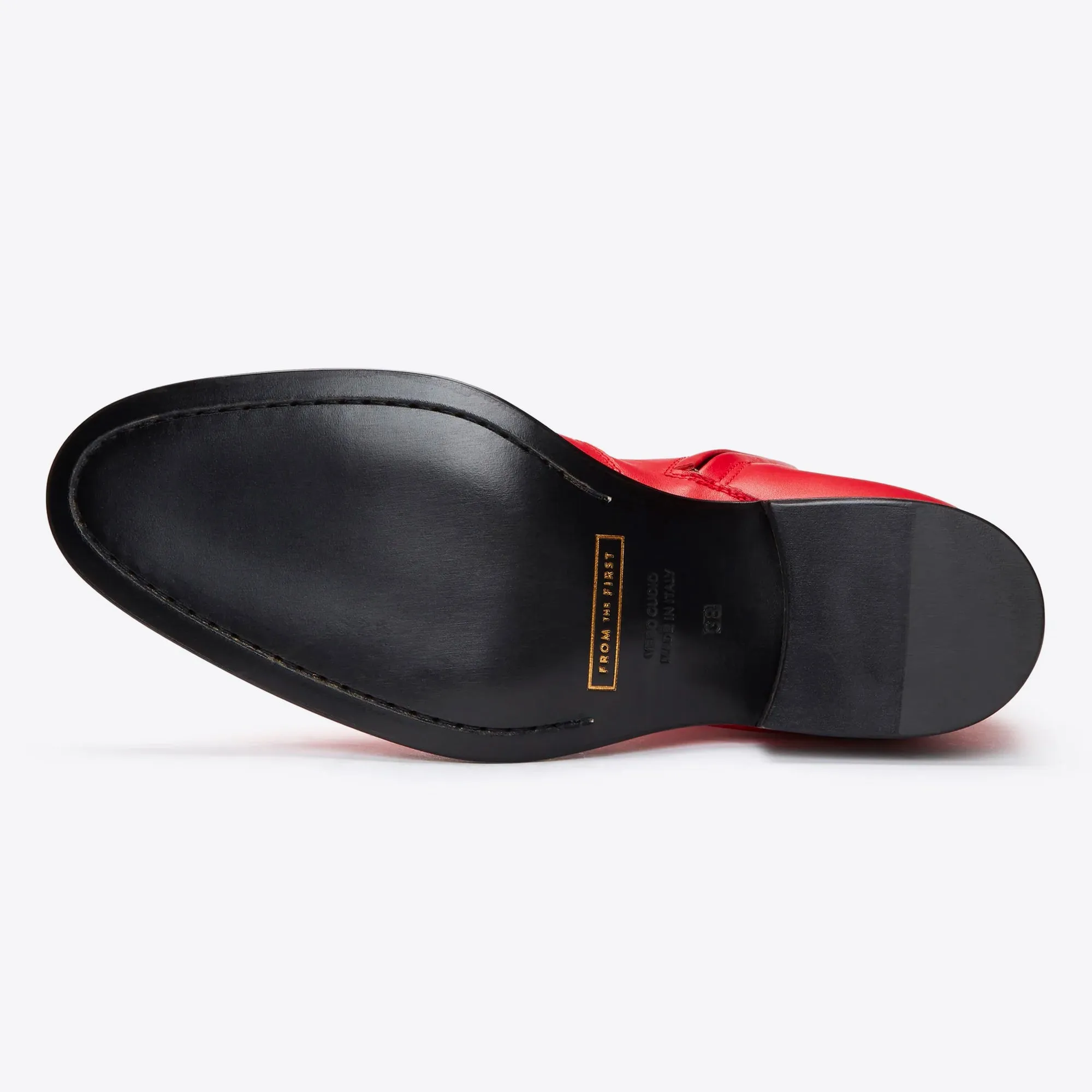 Womens Lucia 40mm Side Zip Boots - Red Leather sold by from the first product image thumbnail 5