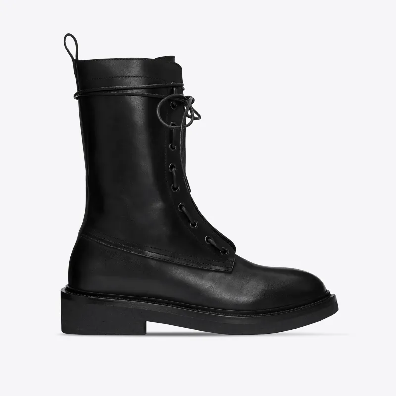 Lorenzo Combat Boots - Black Leather made by from the first