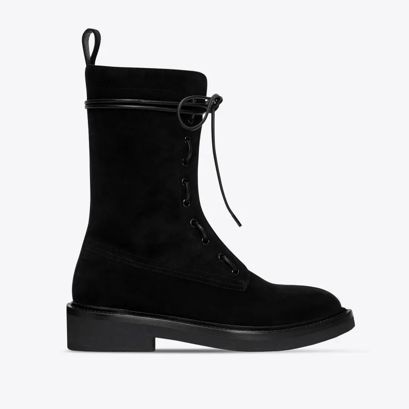 Lorenzo Combat Boots - Black Suede made by from the first