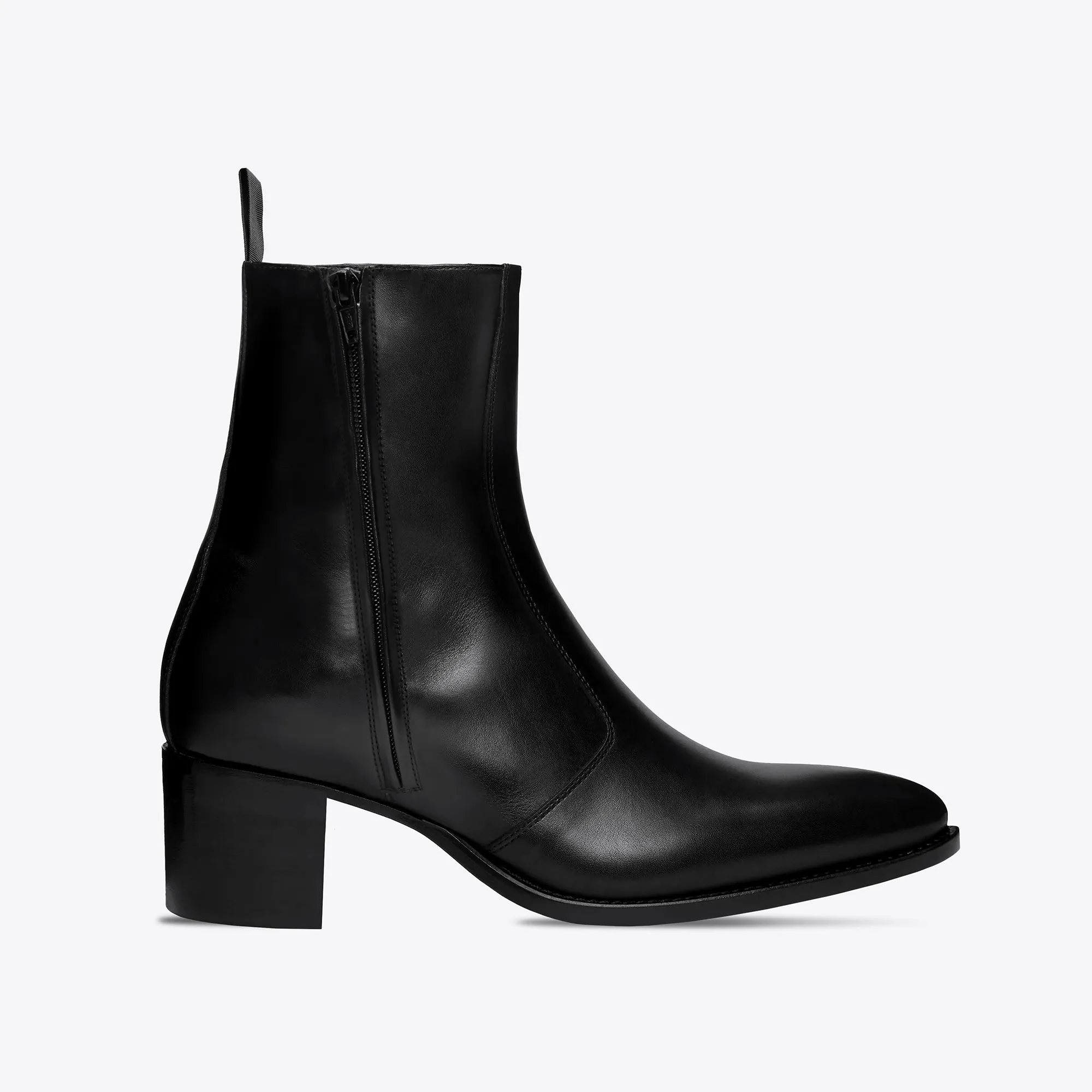 Luca 60mm Side Zip Boots - Black Leather sold by from the first product image thumbnail 2