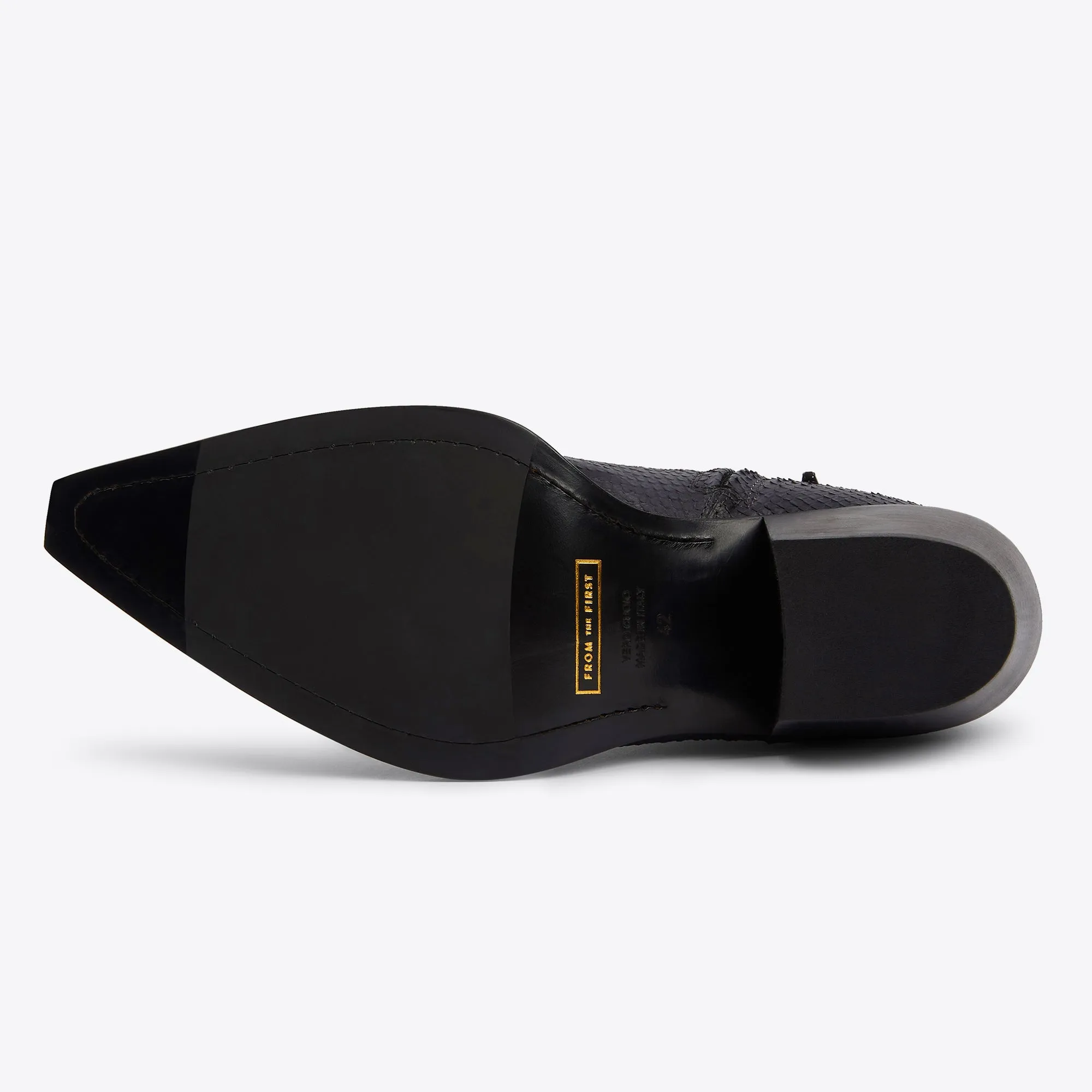 Dante 65mm Western Boots - Raven Black Python-Effect Hand-Dyed Leather sold by from the first product image thumbnail 5