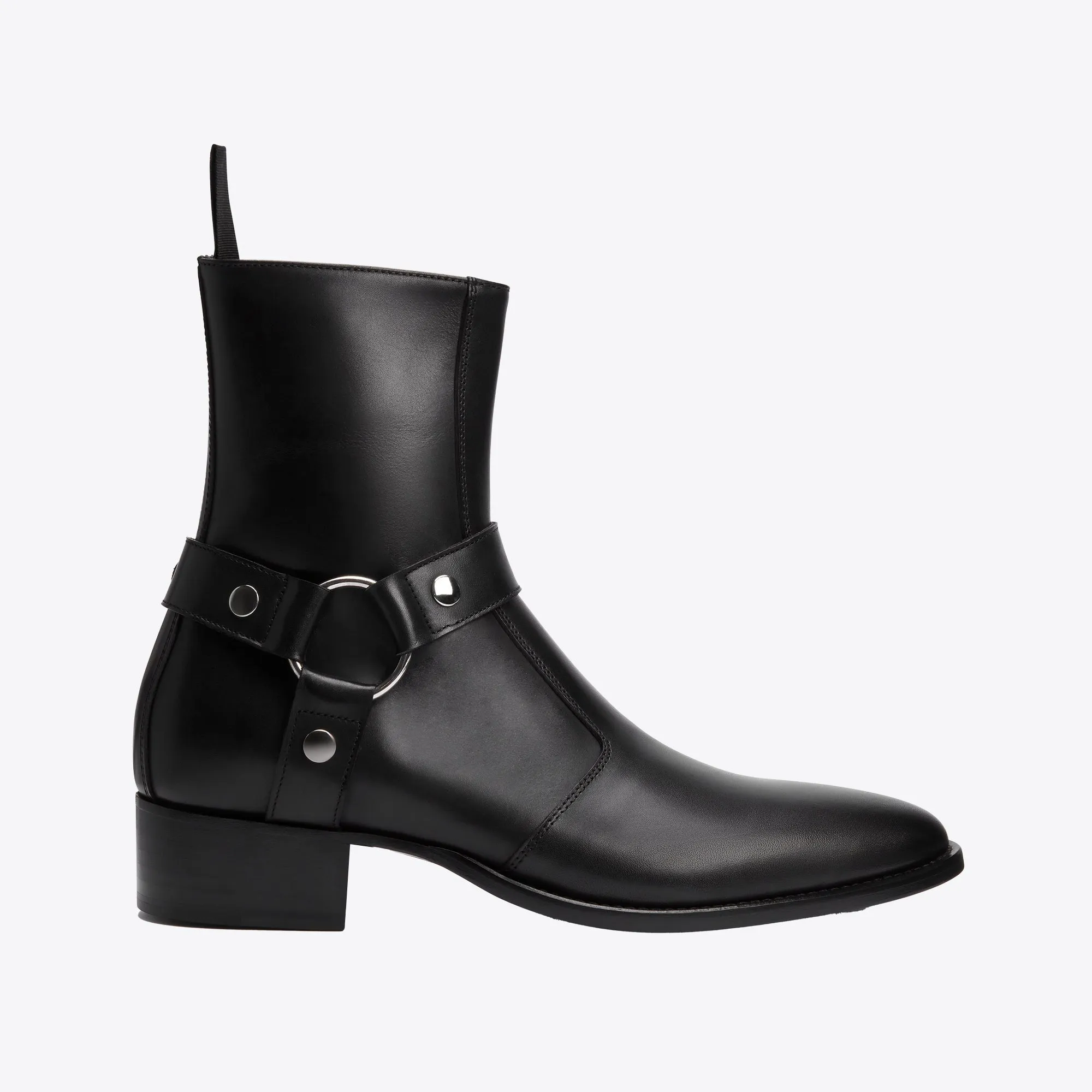 Enzo 40mm Harness Zip Boot - Black Leather sold by from the first