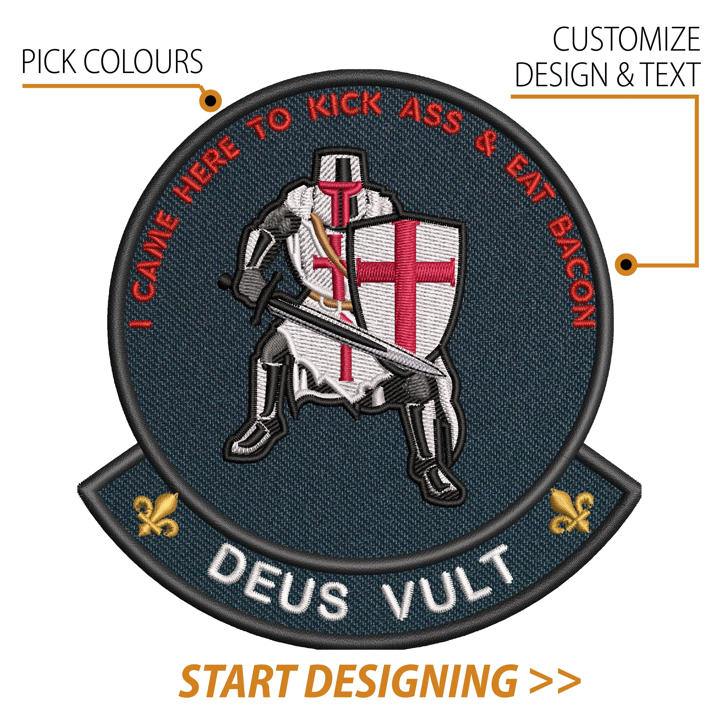 Create Your Own Patch (5 x 4.9"Circle With Scroll) sold by CPGear Tactical