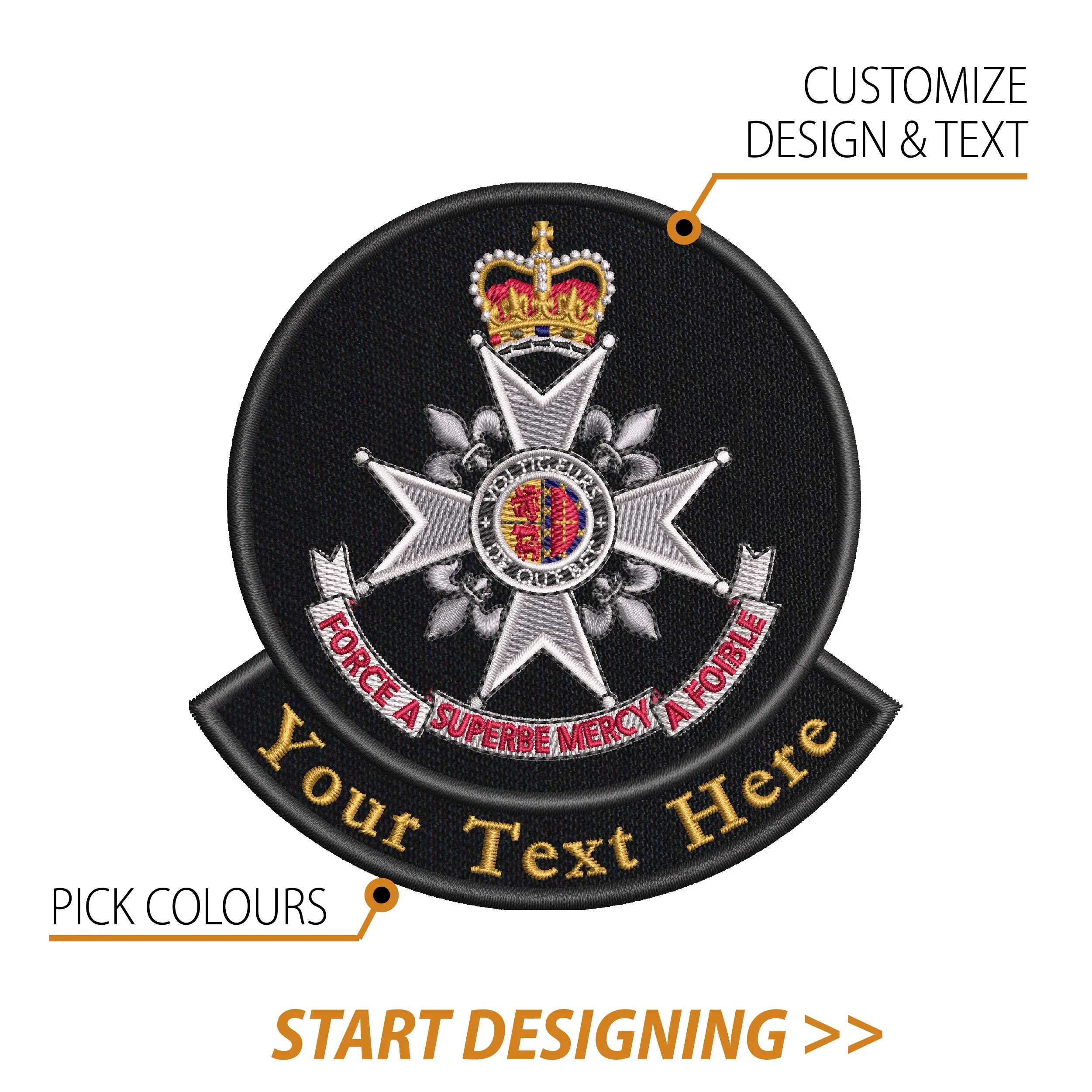 Create Your Own Patch (4 x 3.9" Circle With Scroll) sold by CPGear Tactical