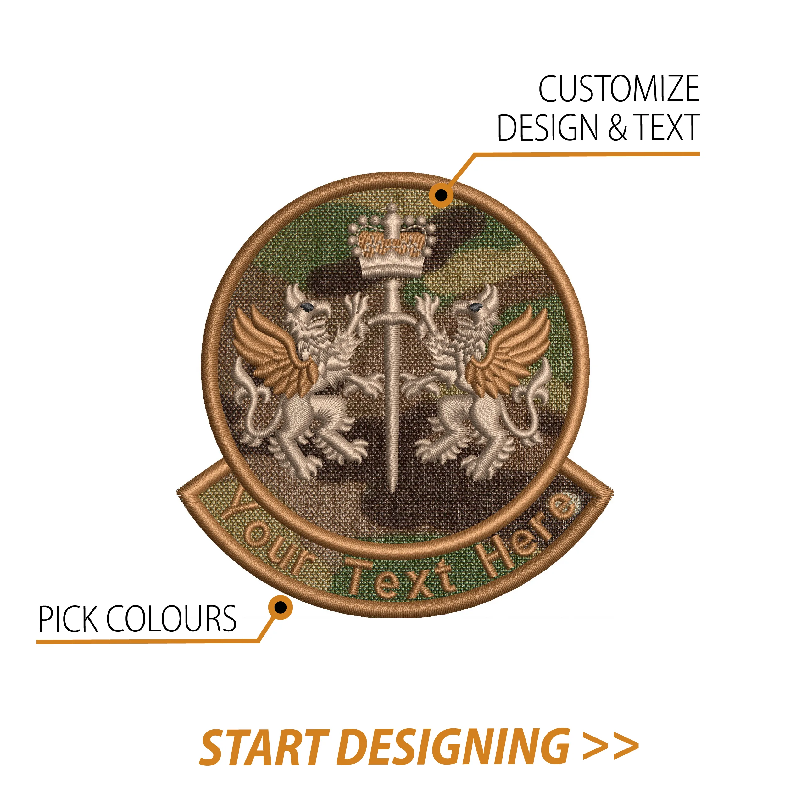 Create Your Own Patch (3 x 3" Circle With Scroll) sold by CPGear Tactical