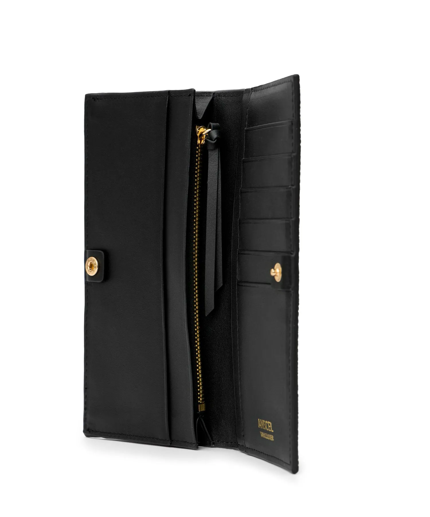 Adonis: A slim, long black leather designer wallet sold by Anscel product image thumbnail 4