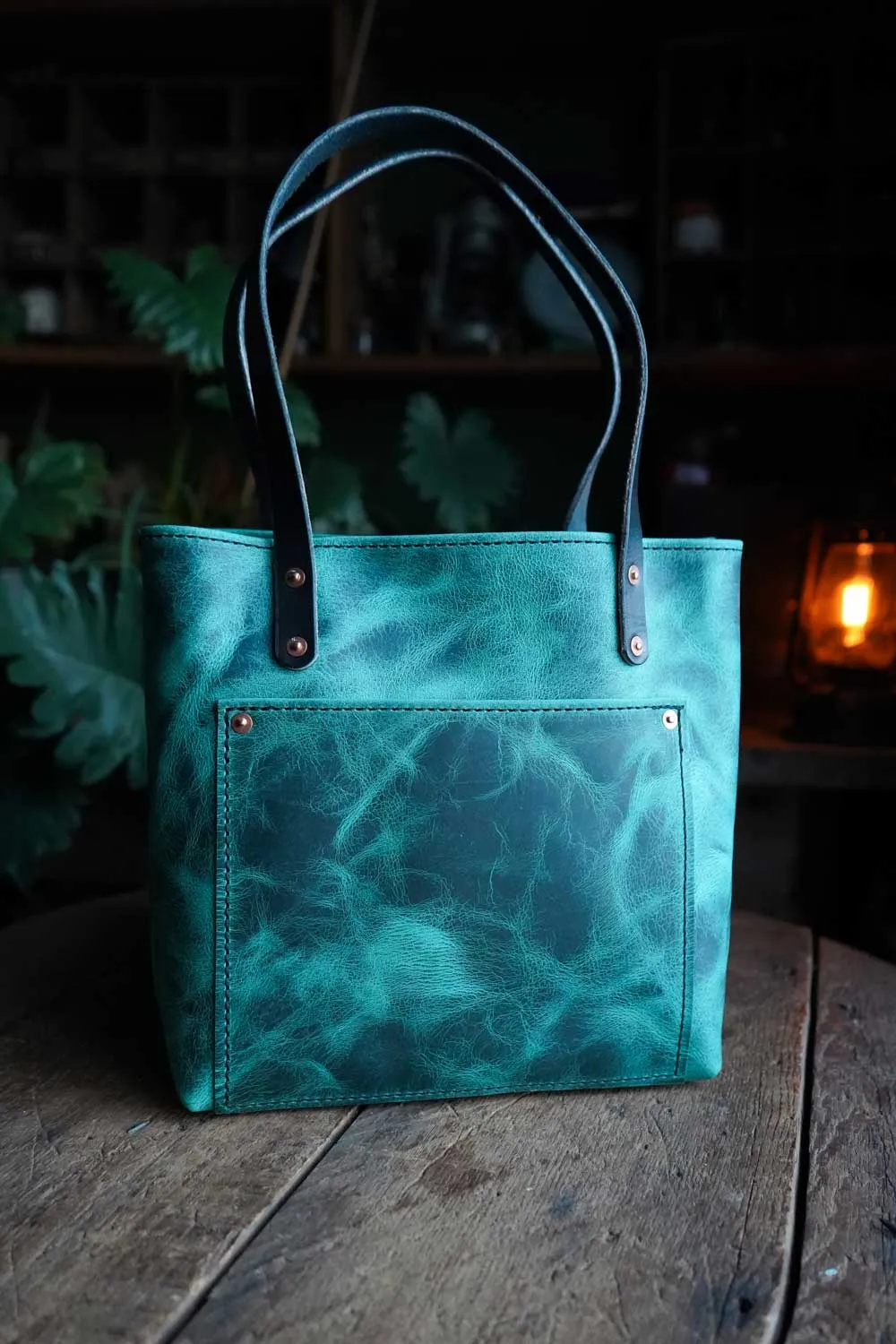 Mini Leather Tote Bag - With Front Pocket sold by Hammerthreads product image thumbnail 3