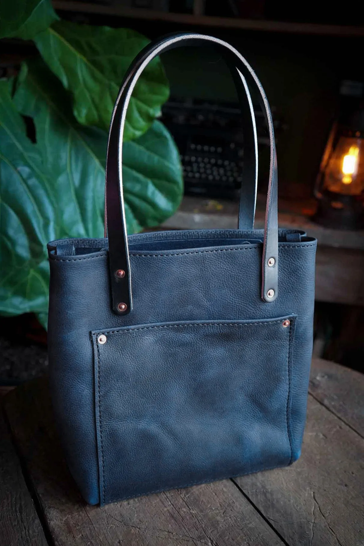 Mini Leather Tote Bag - With Front Pocket sold by Hammerthreads product image thumbnail 5