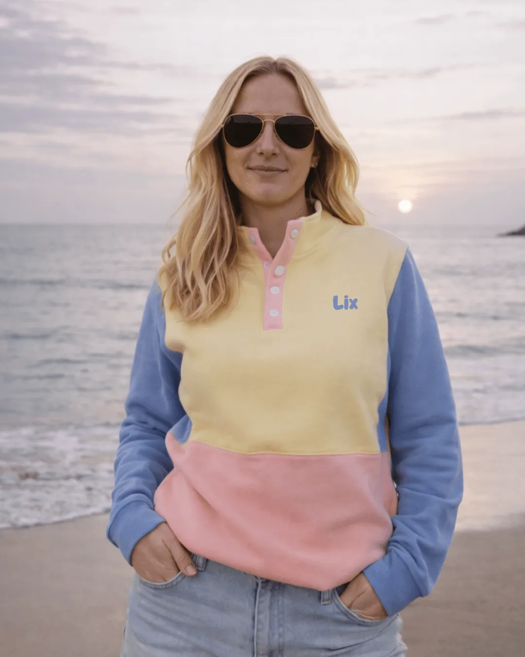 Pink Colorblock Crewneck sold by LIX DESIGN product image thumbnail 2