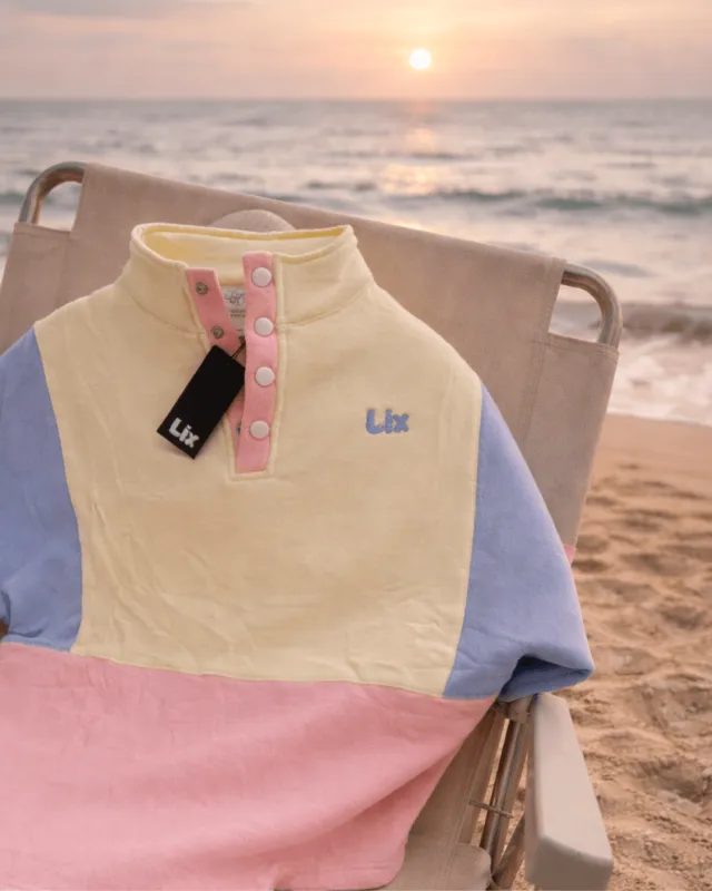 Pink Colorblock Crewneck made by LIX DESIGN