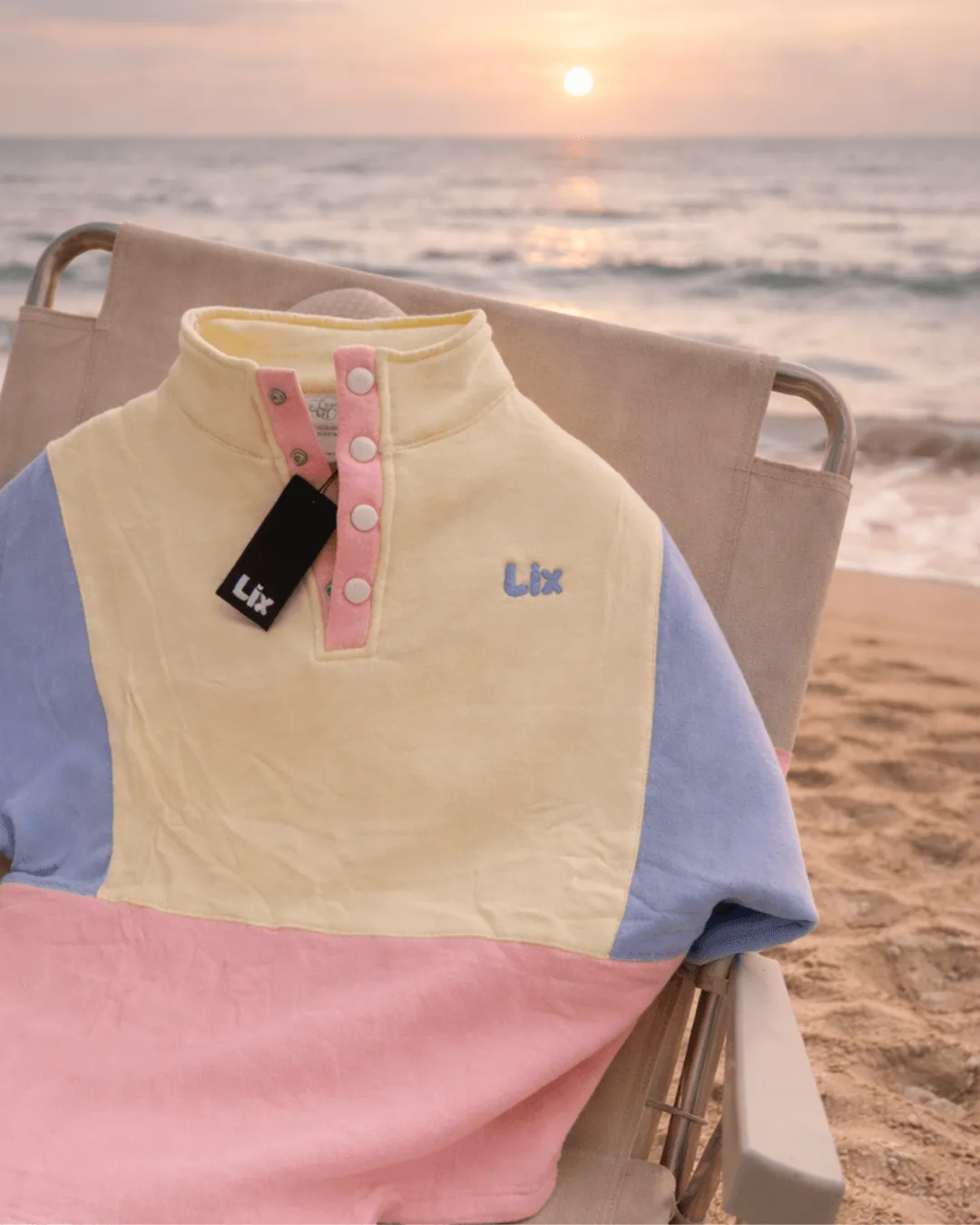 Pink Colorblock Crewneck sold by LIX DESIGN