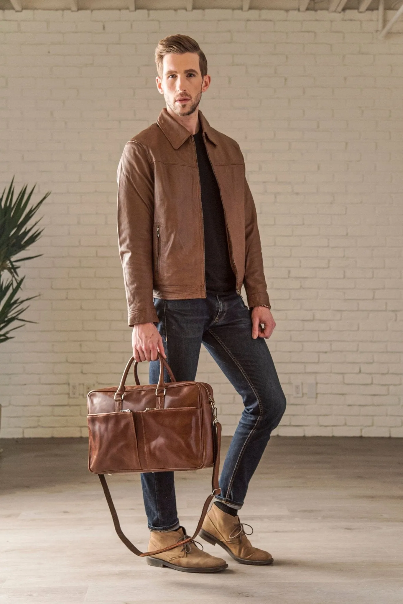 Ted Leather Jacket - Cognac sold by Hides Leather product image thumbnail 3