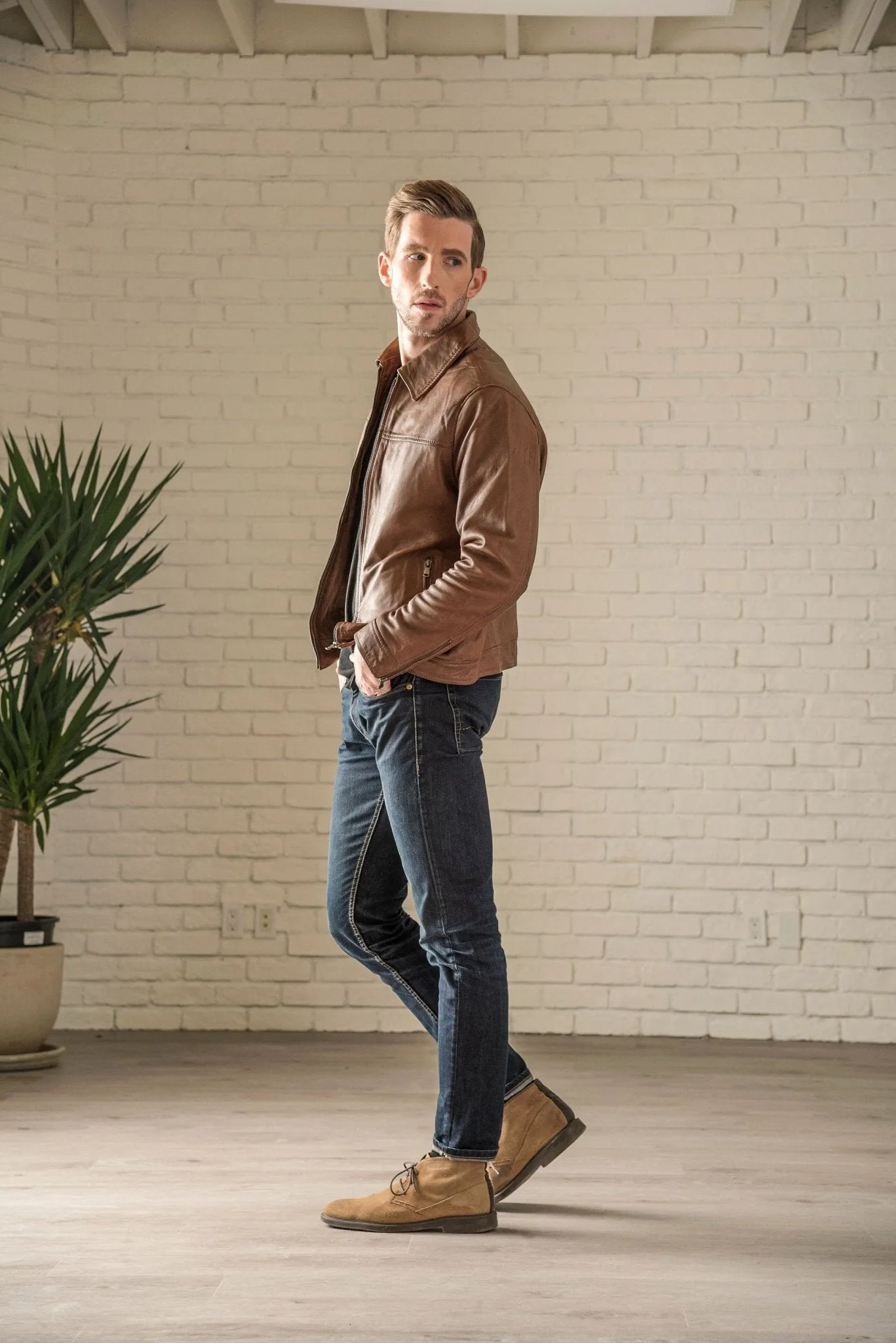 Ted Leather Jacket - Cognac sold by Hides Leather product image thumbnail 4