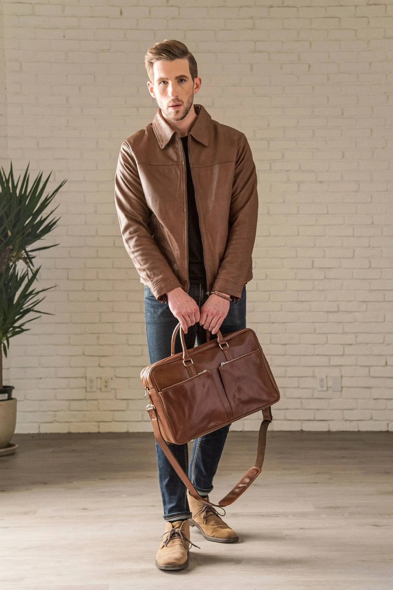 Ted Leather Jacket - Cognac sold by Hides Leather product image thumbnail 2