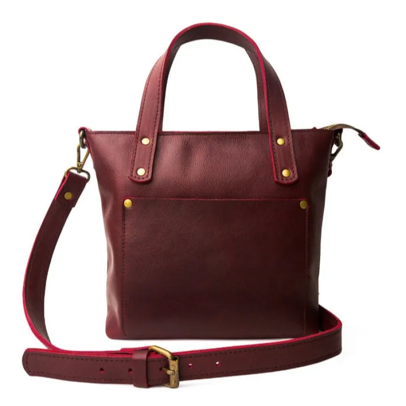 Bordeaux Mini Tote made by Hides Leather