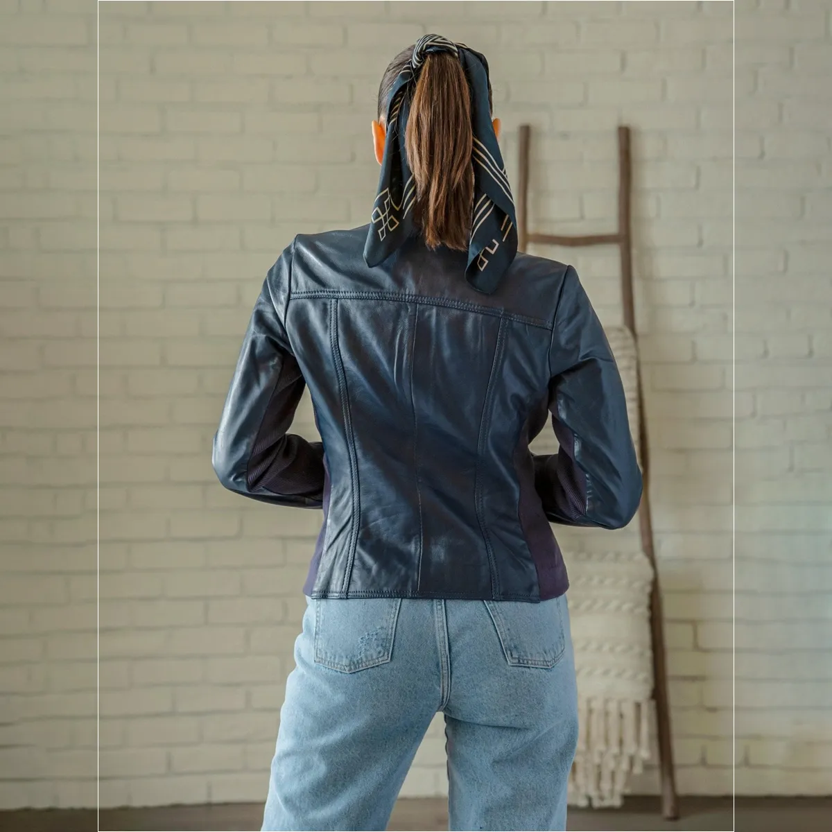 Daisy Leather Jacket - Blue sold by Hides Leather product image thumbnail 3