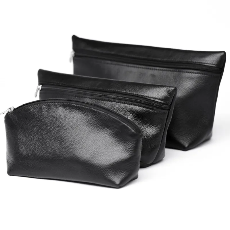 Leather Makeup Bag - Black made by Hides Leather
