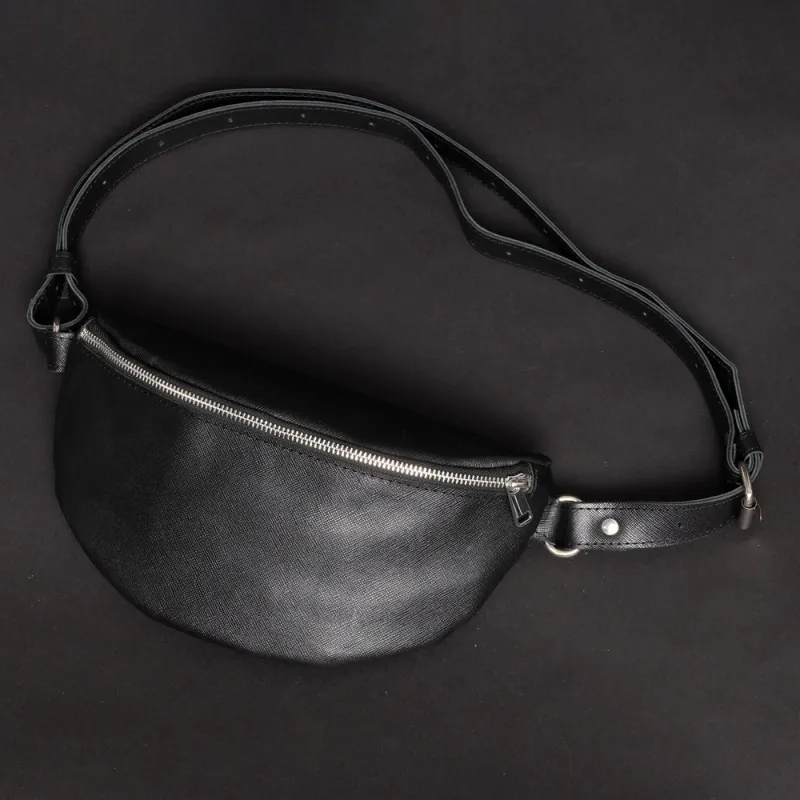 Nexus Leather Belt Bag - Saffiano Black made by Hides Leather